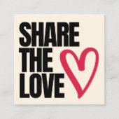 Carte De Référencement Cool moderne Pastel Gras Texte Rouge Coeur Salon (Devant)