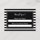 Carte De Référencement Coupon d'aiguillage du salon Black White Stripes t (Dos)