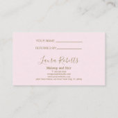 Carte De Référencement Couronne de style rose féminine (Dos)