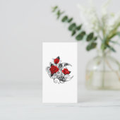 Carte De Référencement Croissant mécanique avec roses rouges (Debout devant)