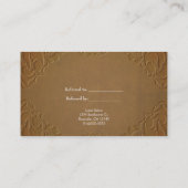 Carte De Référencement Cuir Brun Faux & Diamants Glam Rustique (Dos)
