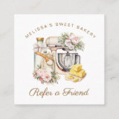 Carte De Référencement Cuisine de boulangerie Mixer Floral Référer un ami (Devant)