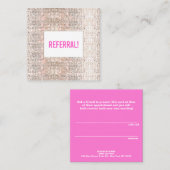 Carte De Référencement Cute Faux Silver Sequin Rose Beauty Salon Référenc (Devant / Derrière)