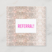 Carte De Référencement Cute Faux Silver Sequin Rose Beauty Salon Référenc (Devant)