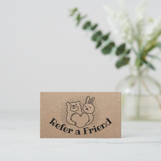 Carte De Référencement Cute Forest Animals Rustic Kraft Referendum (Debout devant)