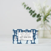 Carte De Référencement Cute Frosty Blue Snowman Motif d'aquarelle (Debout devant)