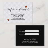 Carte De Référencement Cute Ladybugs Moderne White Quilted Referendum (Devant / Derrière)