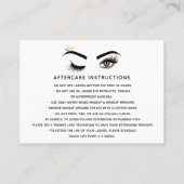 Carte De Référencement De Belles Lashs Link Eye Crown Aftercare (Dos)