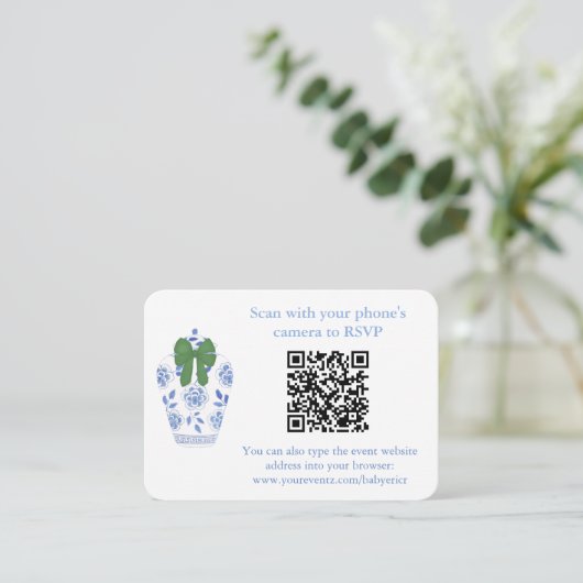Carte de référencement de code QR de chinoiserie b (Debout devant)