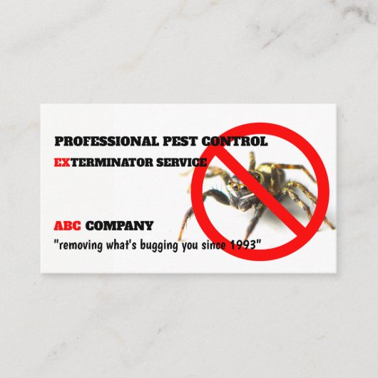Carte De Référencement © de lutte contre les parasites d'exterminateur (Devant)