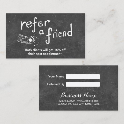 Carte de référencement | Dessin animal mignon en t (Devant / Derrière)