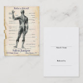 Carte De Référencement Dessin vintage postérieur d'anatomie (Devant / Derrière)