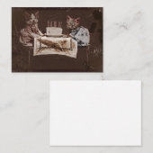 Carte De Référencement Deux chatons avec gâteau d'anniversaire (Devant / Derrière)