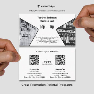 Carte De Référencement Deux grandes entreprises, une comarque noire et bl