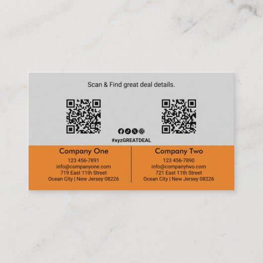 Carte De Référencement Deux grandes entreprises, une grande comarque (Dos)