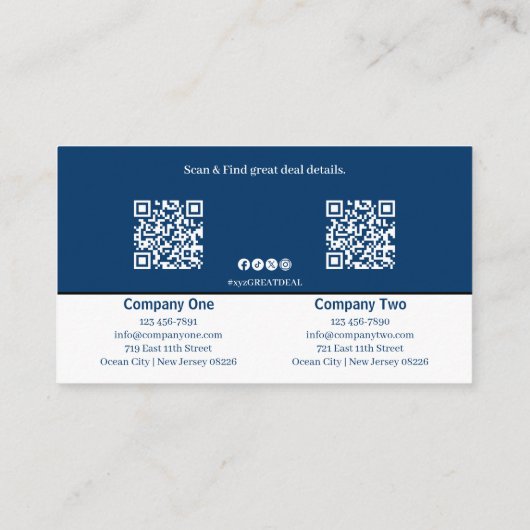 Carte De Référencement Deux grandes entreprises, une grande comarque Blue (Dos)