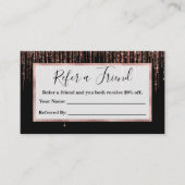 Carte De Référencement Dory Rose Noire Gold Sparkly Glitter Fringe (Devant)