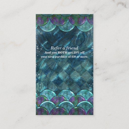 Carte De Référencement Écaille de Sirène Sous la Mer Réferer un Ami (Devant)
