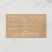 Carte De Référencement Écriture Élégante Floral Végétal Kraft Rustique (Dos)