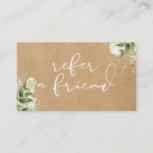 Carte De Référencement Écriture Élégante Floral Végétal Kraft Rustique (Devant)