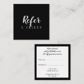 Carte De Référencement Écriture Élégante Simple Noir et Blanc (Devant / Derrière)