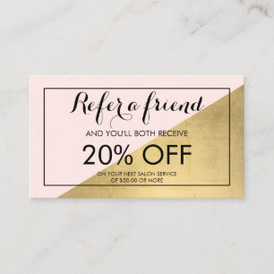 Carte De Référencement Edgy Géométrique Faux Gold Foil et rose Référentie
