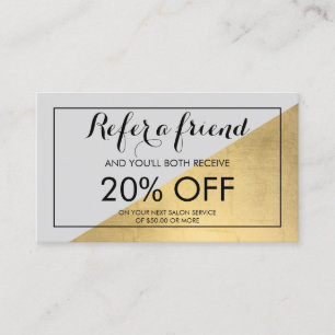 Carte De Référencement Edgy Geometry Faux Gold Foil et Grey Referendum