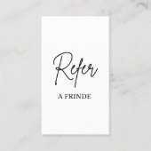 Carte De Référencement Elagant Moderne blanc et noir (Devant)