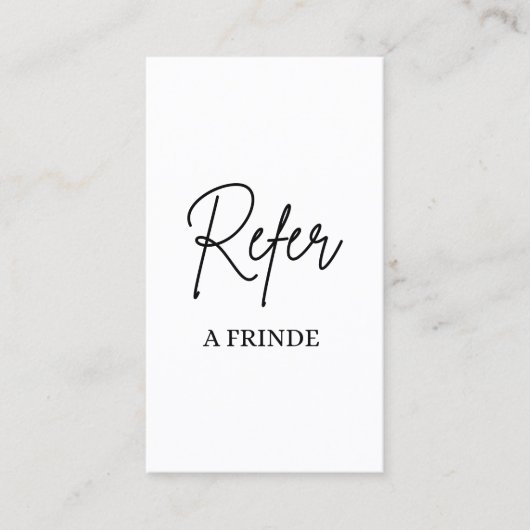 Carte De Référencement Elagant Moderne blanc et noir (Devant)