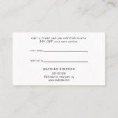 Carte De Référencement Élégant alphabet floral (Dos)