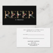 Carte De Référencement Élégant alphabet floral (Devant / Derrière)