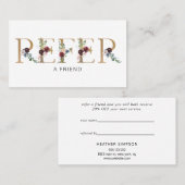 Carte De Référencement Élégant alphabet floral (Devant / Derrière)