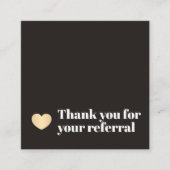 Carte De Référencement Elégant Black Faux Gold Heart Beauty Salon (Devant)