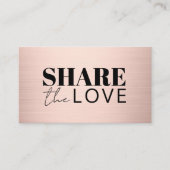 Carte De Référencement Elegant Bold Faux Rose Gold Salon (Devant)