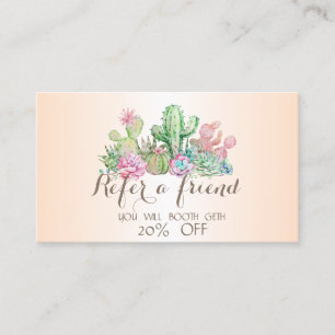 Carte De Référencement Élégant Cactus Succulents