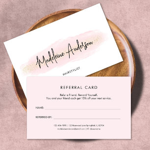 Carte De Référencement Elegant Chic Blush Parties scintillant or rose coi