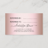 Carte De Référencement Elégant ciseaux d'or rose moderne coiffeur (Dos)
