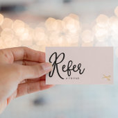 Carte De Référencement Elégant Ciseaux Or Coiffeur Salon Blush Rose