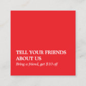 Carte De Référencement Elegant Clean Bold Red White Salon (Devant)