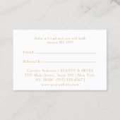 Carte De Référencement Elegant Crown Logo Salon Blush Beige (Dos)