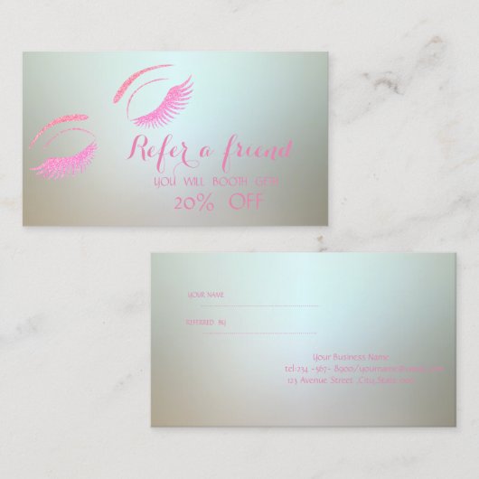 Carte De Référencement Élégant, Élégant, Élégant, Lashes de lotion (Devant / Derrière)