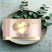 Carte De Référencement Élégant élégant Gold Heart Diamonds Rose Gold