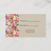 Carte De Référencement Élégant Floral Rustique Kraft Monogramme Shabby Ch (Dos)