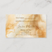 Carte De Référencement Elegant Gold Marble Professional (Dos)
