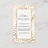 Carte De Référencement Elegant Gold White Leopard Cheetah Animal Print (Dos)