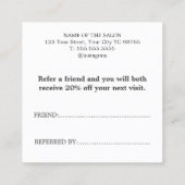 Carte De Référencement Élégant Imprimé Kraft Beige Salon Gras (Dos)