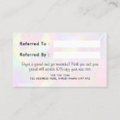 Carte De Référencement Élégant Iridescente Holographique Pastel (Dos)