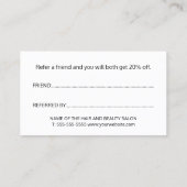 Carte De Référencement Elegant Light Pastel Heart Beauty Salon (Dos)