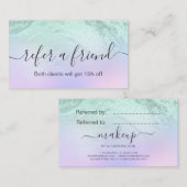 Carte De Référencement Elégant maquilleur de parties scintillant verte me (Devant / Derrière)