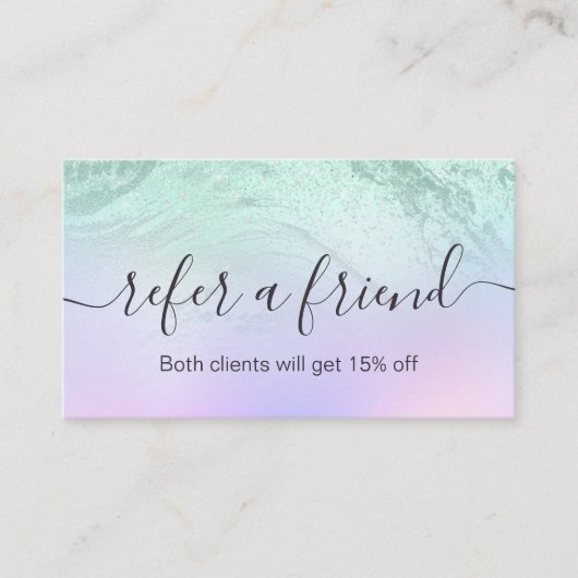 Carte De Référencement Elégant maquilleur de parties scintillant verte me (Devant)